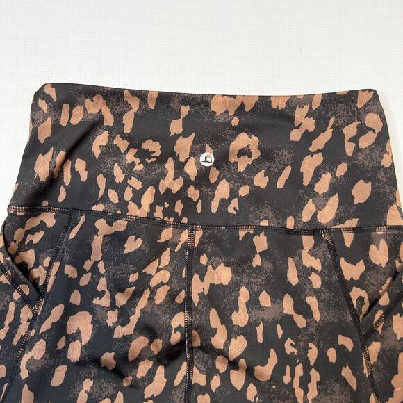 LegEnd Active Leggings Cheatah Print Women’s Size Medium Brown Black Gym Workout - Picture 9 of 10